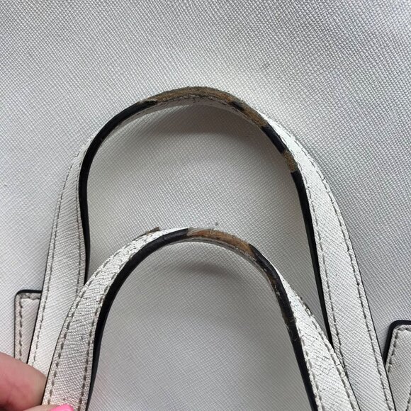 Kate Spade White Saffiano Leather Large Cedar Street Hayden Convertible Satchel - Picture 11 of 11